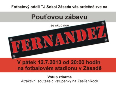 Na Pouťové zábavě v Zásadě zahraje skupina Fernandez