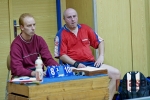 Jaroslav Holec ( vpravo ) společně s Jiřím Grosghotem sledují utkání svých kolegů