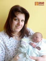 Matyáš Drábek v náruči své maminky Kateřiny Filipové. Chlapeček se narodil 16. ledna 2012 dopoledne.