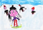 Vítězná kresba Nelinky Kloudové - Hurá na lyže!