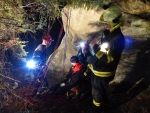 Noční cvičení hasičů v lesích u Janova nad Nisou