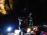 Noční cvičení hasičů v lesích u Janova nad Nisou