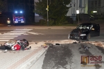 Nehoda automobilu a motocyklu na křižovatce Krkonošské a  Poštovní ulice v Tanvaldě