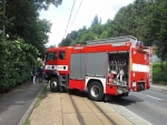 Nehoda auta s tramvají v ulici Liberecká v Jablonci nad Nisou