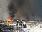 Velký požár skládky odpadu v Druzcově na Liberecku