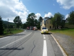 Nehoda dodávkového vozu Fiat Ducato a nákladního automobilu Scania 420 v Kořenově