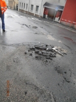 Poškozené silnice v Jablonci nad Nisou - Rýnovická