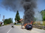 Požár osobního automobilu v Bedřichově