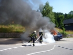 Požár osobního automobilu v Bedřichově