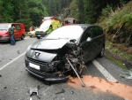 Dopravní nehoda dvou osobních vozidel na silnici I/10 za Železným Brodem směrem na Tanvald