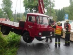 Nehoda dvou nákladních automobilů v Desné