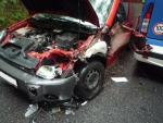 Nehoda autobusu s dodávkou v Raspenavě