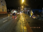 Místo nehody v jablonecké ulici Turnovská