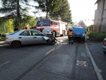 Nehoda dvou osobních aut na silnici I/10 v Držkově