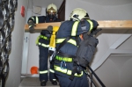 Cvičení hasičů v budově Severočeského muzea v Liberci
