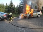 Požár osobního automobilu v obci Bílý Potok