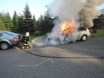 Požár osobního automobilu v obci Bílý Potok