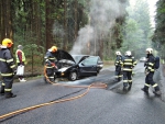 Požár auta v Pěnčíně - Huti
