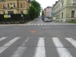 Místo nehody - prostor křižovatky ulic Liberecká, Poštovní a Opletalova v Jablonci nad Nisou