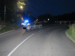 Poškozený Renault Laguna po střetu s dalším vozidlem v jablonecké ulici Vodní