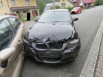 Střet dvou aut při vyjíždění z parkoviště ve Splzově