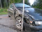 Střet dvou aut na silnici mezi Držkovem a Loužnicí