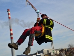 Cvičení lezecké skupiny profesionálních hasičů z Liberce