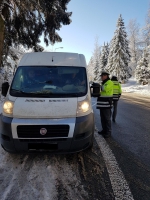 Dopravně preventivní akce, při které řidiči od policistů dostávali reflexní vesty pro své spolujezdce