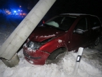 Nehoda na Smržovce, při které řidička přerazila betonový sloup