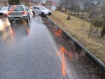 Nehoda v Proseči nad Nisou, po které zůstalo vozidlo na svodidlech