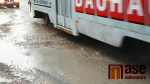 Ulice Krkonošská a Husitská v Liberci po přívalovém dešti