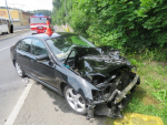 Nehoda na jablonecké křižovatce ulic Liberecká a U Nisy, při které se střetlo osobní auto s tramvají