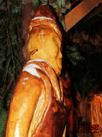 Dřevěný betlém na Skřivánčí stezce v Jablonci