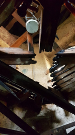 Požár kostelní věže v ulici Markova v Liberci