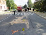 Nehoda dvou aut v Jablonci nad Nisou - Mšeně v ulici Palackého