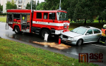 Srážka hasičského vozu s osobním autem v Jablonci nad Nisou
