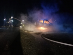 Požár osobního auta v Jirkově
