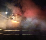 Požár osobního auta v Jirkově