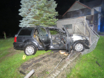 Nehoda s požárem auta v Tanvaldě