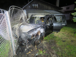 Nehoda s požárem auta v Tanvaldě