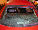 Poškozená auta v ulici Žitavská v Liberci