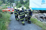 Cvičení dobrovolných hasičů zaměřené na hledání osob v sutinách v Josefově Dole