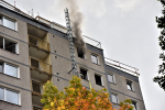 Požár v panelovém domě v ulici Mšenská v Jablonci nad Nisou
