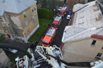Požár vícepodlažního domu v ulici Vojanova v Liberci - Františkově