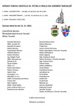 Seznam dárců na opravy tanvaldských kostelů