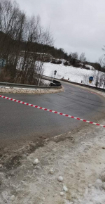 Uzavřená silnice v Podbozkově
