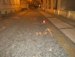 Místo srážky auta s chodkyní v Jablonci nad Nisou v ulici Lidická
