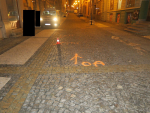 Místo srážky auta s chodkyní v Jablonci nad Nisou v ulici Lidická