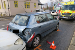 Nehoda dvou aut v prostoru jablonecké křižovatky ulic Turnovská a Mincovní