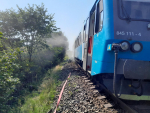 Zásah hasičů po požáru vlaku u Zdislavy